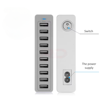 60W 10Port USB Charging Station